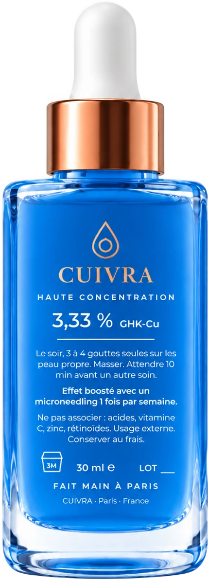 Le flacon de sérum vu de dos : concentration, mode d'emploi